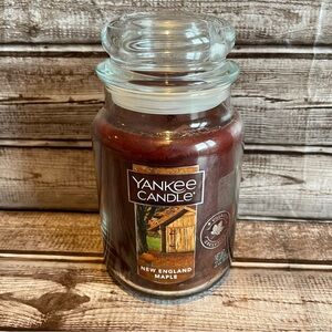 Yankee Candle scented jar New England Maple Syrup Fall Autumn 22oz New Unused